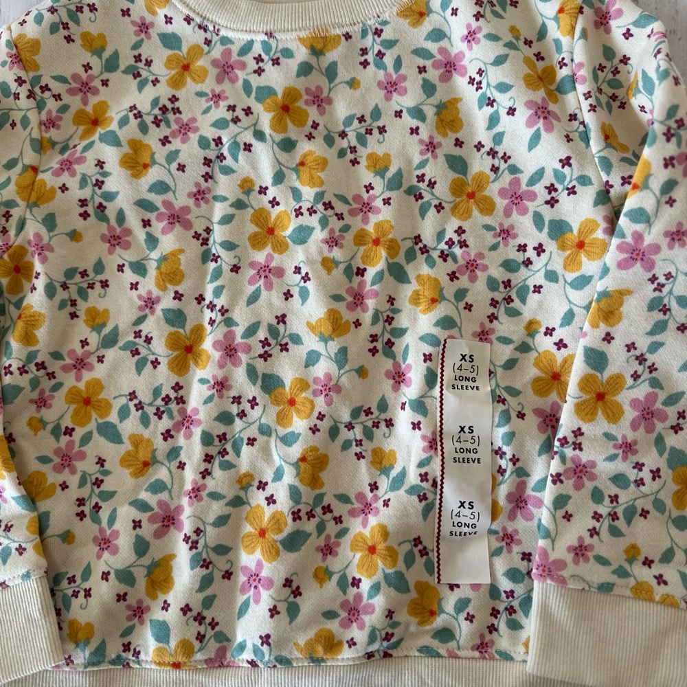 Cat and Jack Graphic pullover sweatshirt floral - Picture 3 of 4